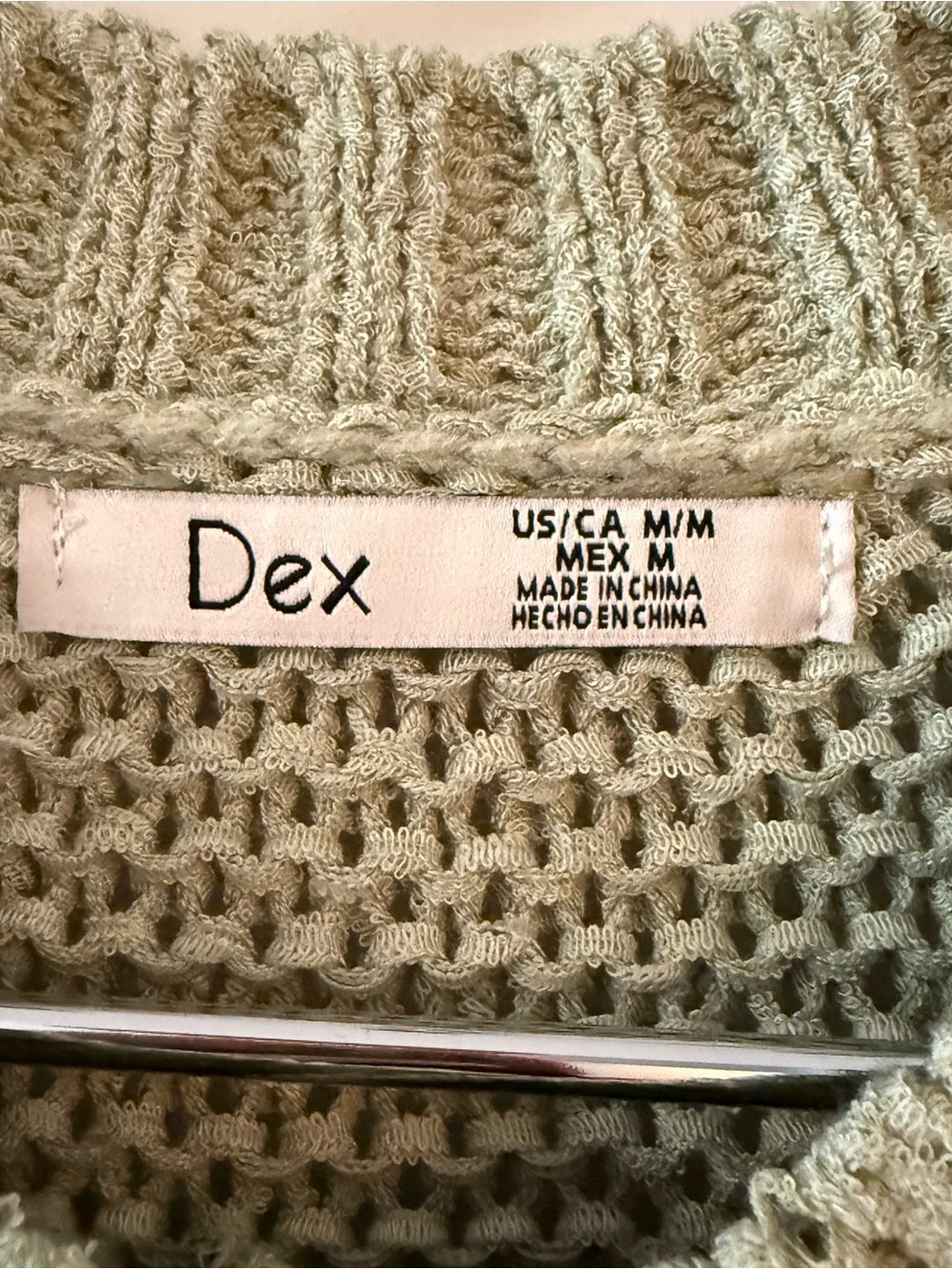 Dex Mint Cable Knit Cardigan with Floral Buttons - Picture 3 of 5